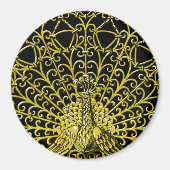 Art Nouveau gouden pauw Magneet (Voorkant)