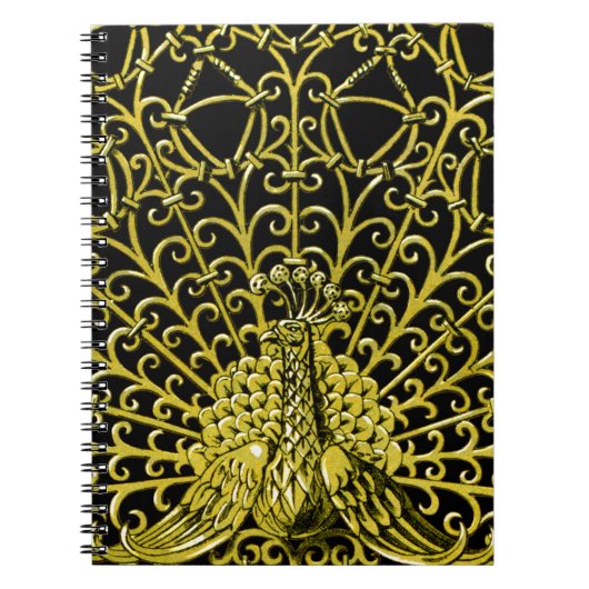 Art Nouveau gouden pauw Notitieboek (Voorkant)