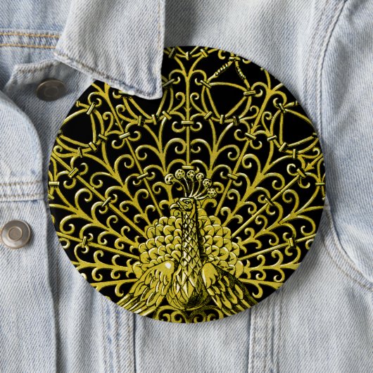 Art Nouveau gouden pauw Ronde Button 6,0 Cm (In situ)