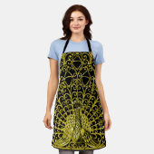 Art Nouveau gouden pauw Schort (Gedragen)