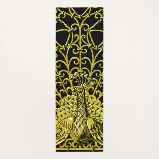 Art Nouveau gouden pauw Yogamat (Achterkant)