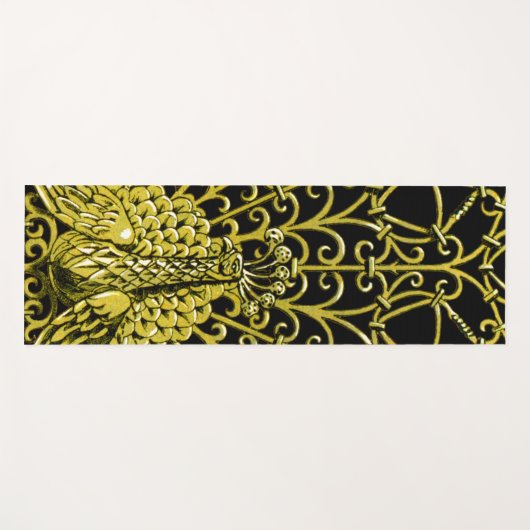 Art Nouveau gouden pauw Yogamat (Voorkant (horizontaal))
