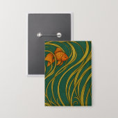 Art Nouveau Goudvis Button (Voorkant / Achterkant)