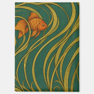 Art Nouveau Goudvis  Magneet