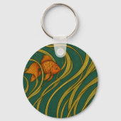 Art Nouveau Goudvis  Sleutelhanger (Achterkant)