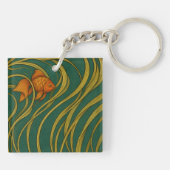 Art Nouveau Goudvis Sleutelhanger (Achterkant)