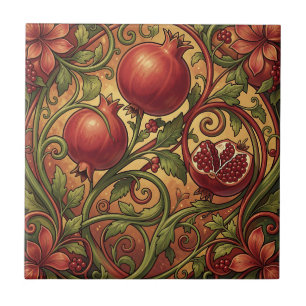 Art Nouveau Granaatappel Sierpatroon Tegeltje