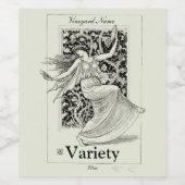 Art Nouveau Grape Vine Woman van Walt Crane Wijn Etiket (Enkel label)