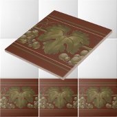 Art Nouveau Grapes on Grapevine Frieze Pattern Tegeltje
