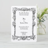  Art Nouveau Grapevine Border Wedding Kaart (Staand voorkant)