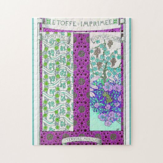 Art nouveau Grapevine floral  paper co Legpuzzel (Verticaal)