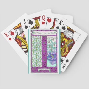 Art nouveau Grapevine florale  blauwgroen paarse Pokerkaarten