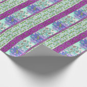 Art nouveau Grapevine florale  paarse blauwgroen Cadeaupapier (Hoek)