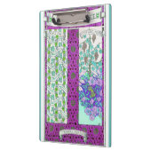 Art nouveau Grapevine florale paarse blauwgroen Klembord (Links)