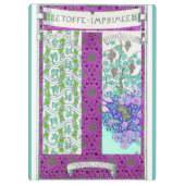 Art nouveau Grapevine florale paarse blauwgroen Klembord (Achterkant)