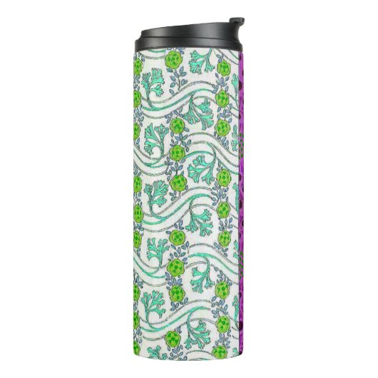 Art nouveau Grapevine florale  textielkunst Thermosbeker (Gedraaid links)