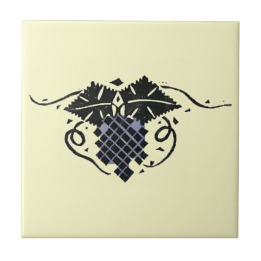  Art Nouveau Grapevine Tegeltje (Voorkant)