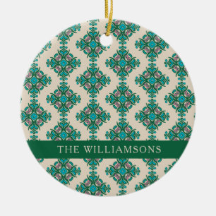 Art Nouveau Green - aangepast Keramisch Ornament