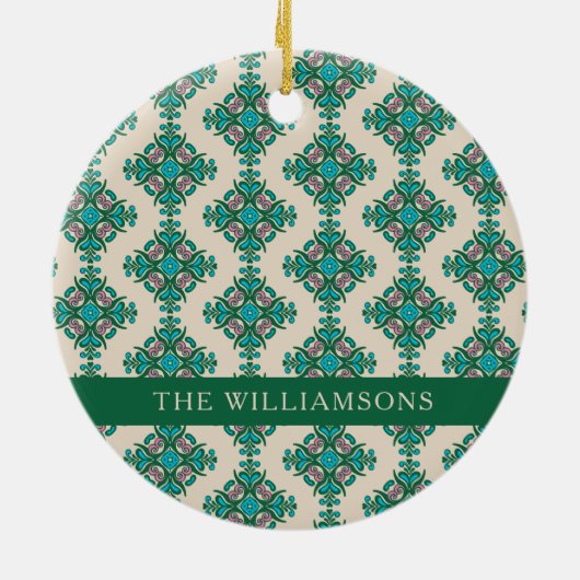   Art Nouveau Green - aangepast Keramisch Ornament (Achterkant)