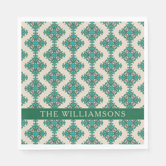 Art Nouveau Green - aangepast Servet (Voorkant)