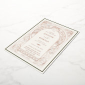 Art Nouveau Green Arch Bruiloft Folie Uitnodiging (Gedraaid)