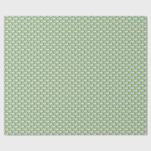 Art Nouveau Green Buttercup behang Cadeaupapier (Vlak)