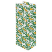 Art Nouveau Green Buttercup behang Wijn Cadeautas (Achterkant Gekanteld)