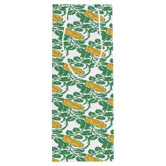 Art Nouveau Green Buttercup behang Wijn Cadeautas (Achterkant)