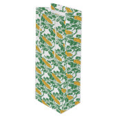 Art Nouveau Green Buttercup behang Wijn Cadeautas (Voorkant Gekanteld)