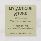 Art Nouveau Green Cream Vierkante Visitekaartje (Voorkant)