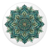 Art Nouveau Green Medallion Keramische Knop (Voorkant)