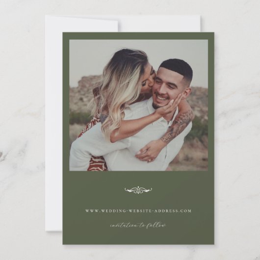 Art Nouveau Greenery Lijst Foto Save The Date (Achterkant)