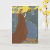 Art Nouveau Greeting cards Kaart (Gele Bloem)