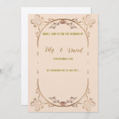 Art nouveau grens bruiloft uitnodiging. kaart (Voorkant / Achterkant)