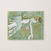 Art Nouveau Greyhound en Lady with Flower Legpuzzel (Horizontaal)