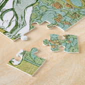 Art Nouveau Greyhound en Lady with Flower Legpuzzel (Zijkant)