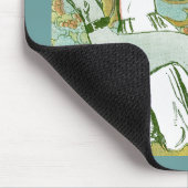 Art Nouveau Greyhound en Lady with Flower Muismat (Hoek)