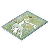 Art Nouveau Greyhound en Lady with Flower Notitieboek (Linkerzijde)