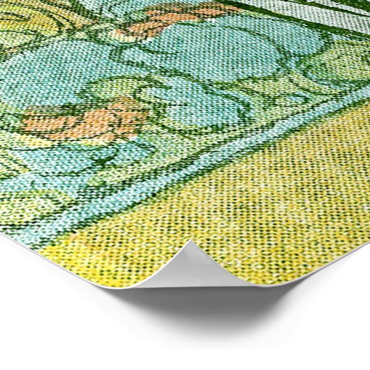 Art Nouveau Greyhound en Lady with Flower Poster (Hoek)