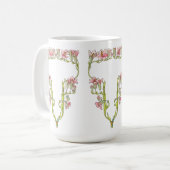 Art Nouveau grillige bloemen Koffiemok (Voorkant links)