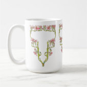Art Nouveau grillige bloemen Koffiemok (Links)