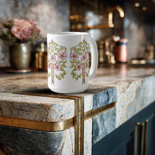 Art Nouveau grillige bloemen Koffiemok