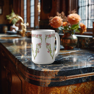 Art Nouveau grillige bloemen Koffiemok