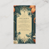 Art Nouveau grillige bloemenbruiloft Informatiekaartje (Voorkant)