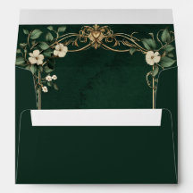 Art Nouveau groen en gouden bloemrijke koninklijke