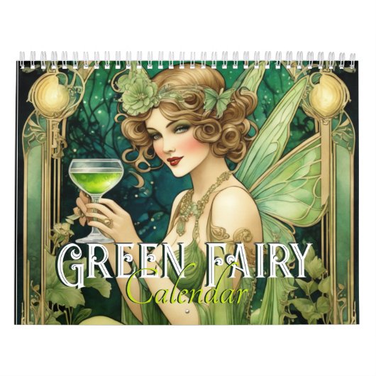 Art Nouveau Groene Fairy Fantasy Fae Vrouwen Kalender (Hoes)