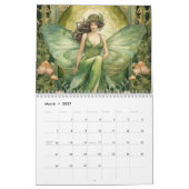 Art Nouveau Groene Fairy Fantasy Fae Vrouwen Kalender (Mar 2027)