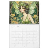 Art Nouveau Groene Fairy Fantasy Fae Vrouwen Kalender (Jan 2027)