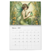 Art Nouveau Groene Fairy Fantasy Fae Vrouwen Kalender (Feb 2027)