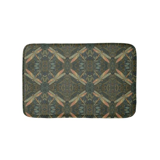 Art nouveau groene gouden libel badmat (Voorkant)
